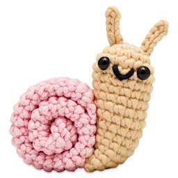 The Woobles Beginner Crochet Amigurumi Kit - Mimi the Snail, finished example