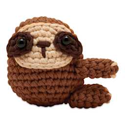 The Woobles Beginner Crochet Amigurumi Kit - Sam the Sloth, finished example