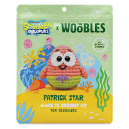 The Woobles Beginner Crochet Amigurumi Kit - Patrick Star front of packaging