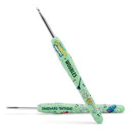 The Woobles Beginner Crochet Amigurumi Kit - Squidward Tentacles close up of included crochet hooks