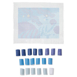 Leisure Arts Latch Hook Kit - Ocean Floor, contents laid out