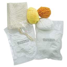 Needle Creations Punch Needle Pillow Kit - Lemon Slice, contents laid out