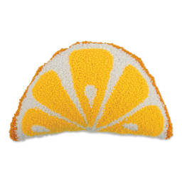 Needle Creations Punch Needle Pillow Kit - Lemon Slice, finished pillow