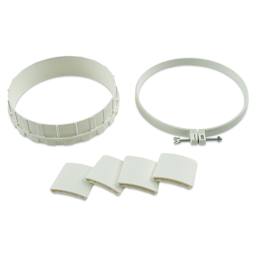 Clover Punch Needle Hoop, contents laid out