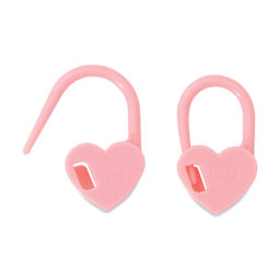 Tulip Needle Company Stitch Markers - Pink Heart, two pins