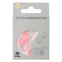 Tulip Needle Company Stitch Markers - Pink Heart, Pkg of 7, Pins, front of the packaging