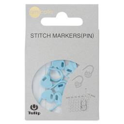 Tulip Needle Company Stitch Markers - Blue Heart, Pkg of 7, Pins, front of the packaging