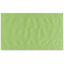 Marvy Uchida Corru-Gator Paper Crimper - Bubbles Pattern shown on Lime paper