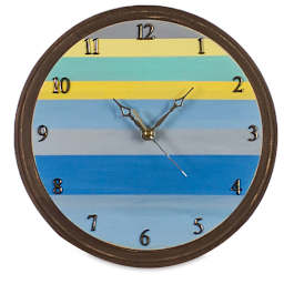 Walnut Hollow Clock Movements - Finished Painted Striped Clock with numbers