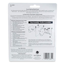 Walnut Hollow Clock Movement with Hands and Numbers - For 3/8" Thick Surface, 3 Piece - back of packaging