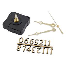 Walnut Hollow Clock Movement with Hands and Numbers - For 3/8" Thick Surface, 3 Piece - components
