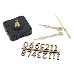 Walnut Hollow Clock Movement with Hands and Numbers - For 1/4" Thick Surface, 3 Piece - components