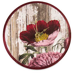 Walnut Hollow Pine Clock Surfaces - Finished clock with Poppy painting surface