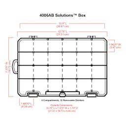 ArtBin Solutions Box - Four Compartments, Medium (illustration of box with corresponding dimensions)