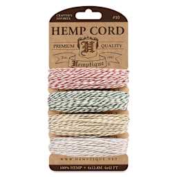 Hemptique Hemp Cord Card - Metallic Classic Colors, 120 ft, 10 lb