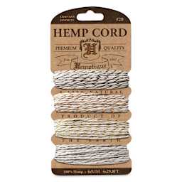 Hemptique Hemp Cord Card - Metallic Vintage Colors, 120 ft, 10 lb