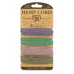 Hemptique Hemp Cord Card - Front of 4 Vintage Colors Card