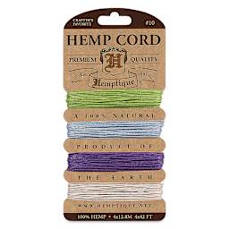 Hemptique Hemp Cord Card - Spring Colors, 120 ft, 10 lb