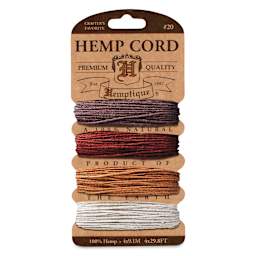 Hemptique Hemp Cord Card - Bronze Colors, 120 ft, 10 lb