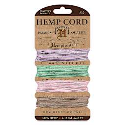 Hemptique Hemp Cord Card - Vintage Colors, 120 ft, 10 lb