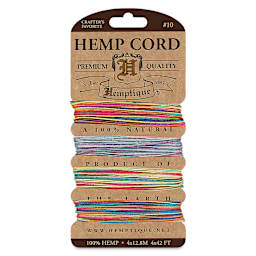 Hemptique Hemp Cord Card - Variegated Colors, 120 ft, 10 lb