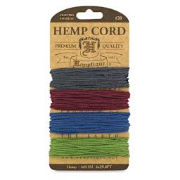 Hemptique Hemp Cord Card - Front view of 4 Earthy Pastels Card