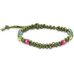 Hemptique Hemp Cord Card - Beaded Bracelet made with Earthy Pastel Green Color