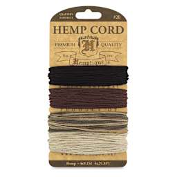 Hemptique Hemp Cord Card - Front view of 4 20 lb Earthy Colors Card