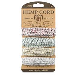 Hemptique Hemp Cord Card - Front of 4 Metallic Classic Colors Card