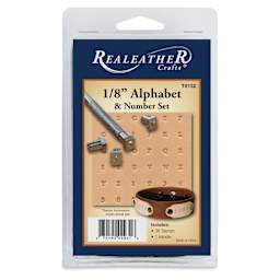 Realeather Leather Tooling Set - 1/8" Alphabet and Numbers, Set of 36