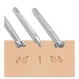 Realeather Flourish Stamp Set - designs stamped on leather