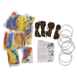 Realeather Mini Dreamcatcher Kit - Pkg of 8, contents laid out