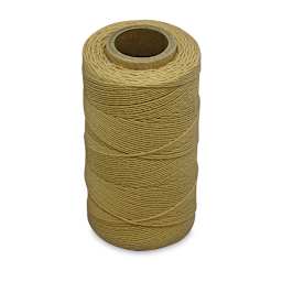 Realeather Waxed Thread - Top angled view of spool of Tan Waxed Thread
