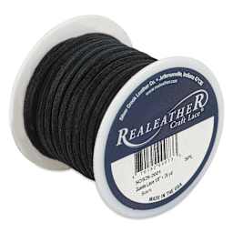 Realeather Suede Lace - 1/8" x 75 ft, Black