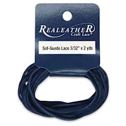 Realeather Suede Lace - Hang tag and length of Cadet Blue cord shown