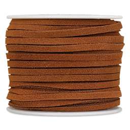 Realeather Suede Lace - 1/8" x 75 ft, Medium Brown spool upright