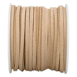Realeather Suede Lace - 1/8" x 75 ft, Beige top of spool