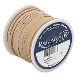 Realeather Suede Lace - 1/8" x 75 ft, Beige