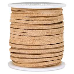 Realeather Suede Lace - 3/32" x 50 ft, Beige spool upright