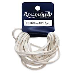Realeather Deerskin Lace - 1/18" x 6 ft, White