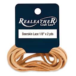 Realeather Deerskin Lace - 2 yds of Buckskin Lace on Hang card