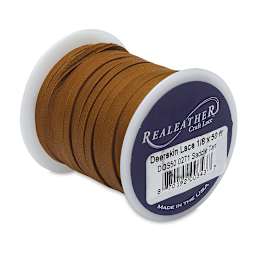 Realeather Deerskin Lace - 1/8" x 50 ft, Saddle Tan