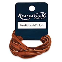 Realeather Deerskin Lace - 1/8" x 6 ft, Saddle Tan