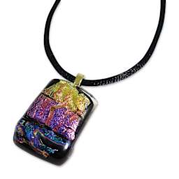 Fuseworks Microwave Glass Kiln - finished glass pendant on necklace