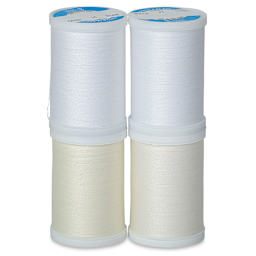 Dual Duty XP Thread Collection - Set of 4 White tone threads shown 