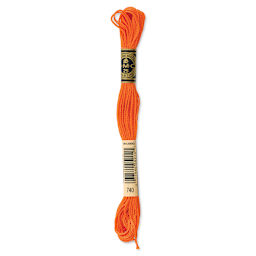 DMC Cotton Embroidery Floss - Tangerine, 8-3/4 yards (Front of label)