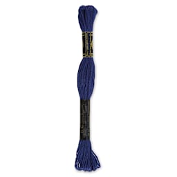 DMC Cotton Embroidery Floss - Dark Royal Blue, 8-3/4 yards (Back of label)