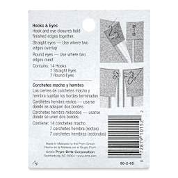 Dritz Sew-On Hook and Eye Closures - Back of package