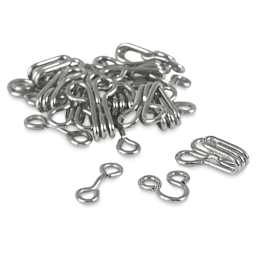 Dritz Sew on Fasteners - Hook and Eyes, Nickel Plated, Size 3, Package of 14
