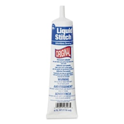 Dritz Liquid Stitch Permanent Fabric Adhesive - 2 oz Tube with cap on